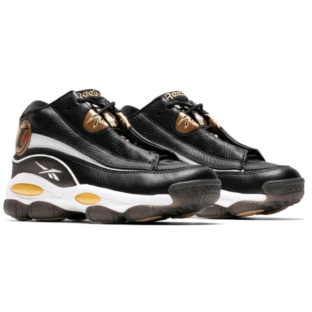 REEBOK THE ANSWER DMX MID BASKETBALL TRAINERS MEN SHOES BLACK/GOLD SIZE 5.5 NEW